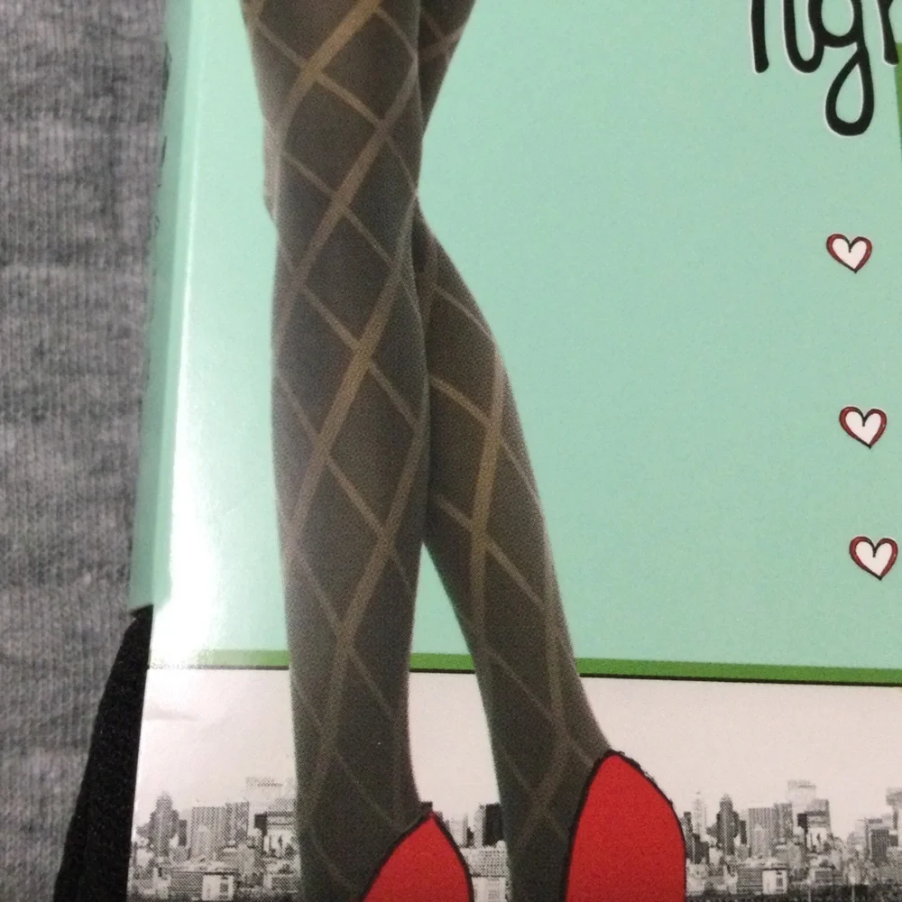 Lot of Assets by Spanx Black Reversible Shaping Tights Flipside Diamond
